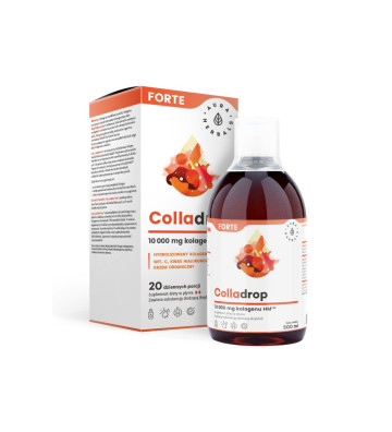 Colladrop Forte, kolagen morski 10000mg, płyn 500ml - Aura Herbals