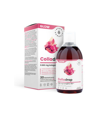 Colladrop Glow, marine collagen 5000mg, liquid 500ml - Aura Herbals