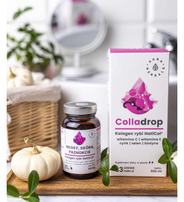 Colladrop, NatiCol® fish collagen + vitamin C, liquid 500ml - Aura Herbals 2