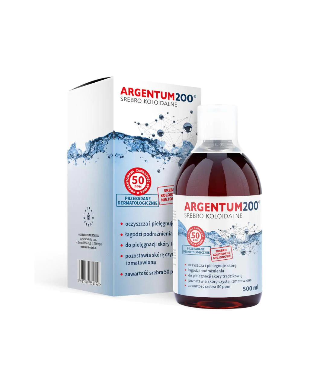 Colloidal Silver 50ppm, Argentum200, tonic 500ml