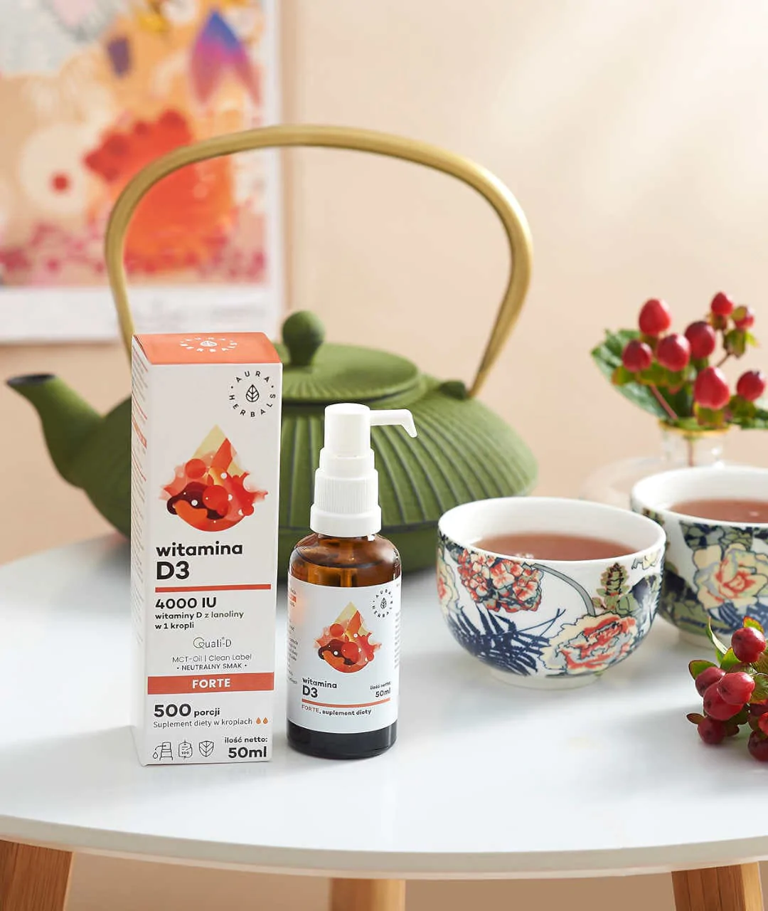 Vitamin D3 4000 IU, MCT, drops 50ml with packaging