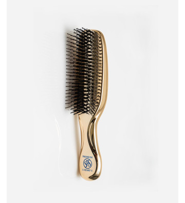 Scalp Brush World Model Premium Long with 576 LIBERTY case Champagne gold packaging from afar