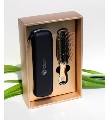 Scalp Brush World Model Premium Long with Case 576 HAIR Champagne gold background packaging
