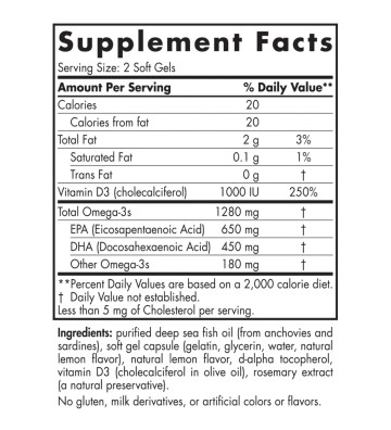 Ultimate Omega Dietary Supplement, 1280mg Lemon (180 capsules) 60 - Nordic Naturals 4