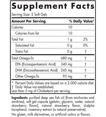 Ultimate Omega Junior dietary supplement, 680 mg Strawberry - 90 soft capsules - Nordic Naturals 4