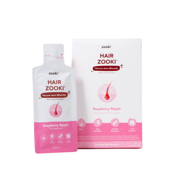 Liquid liposomal hair strengthening sachets with raspberry flavor 14 pcs. - zooki