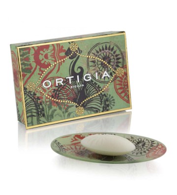 Fico d'India glass plate & olive oil soap set - Ortigia Sicilia 3