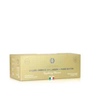 Gold Edition Liquid Marine Collagen 5,000 mg x Pure Biotin (Fresh Raspberry flavor) 10 x 30ml - The Collagen Company