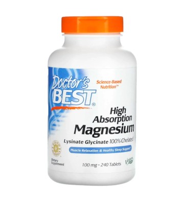 Wysoko przyswajalny magnez 100 mg 240 tabletek zbliżenie