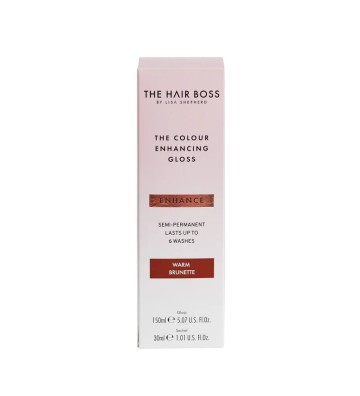 The Colour Enhancing Gloss Warm Brunette 150ml + 30ml pack to highlight the warm tone of dark hair
