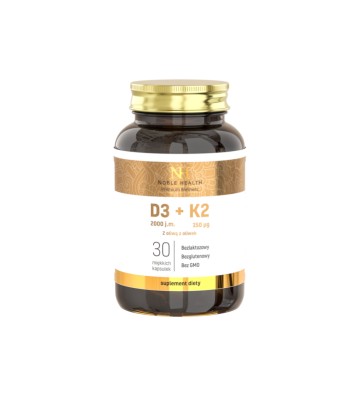 Dietary supplement D3 + K2 with olive oil 60 pcs. - Noble Health 1