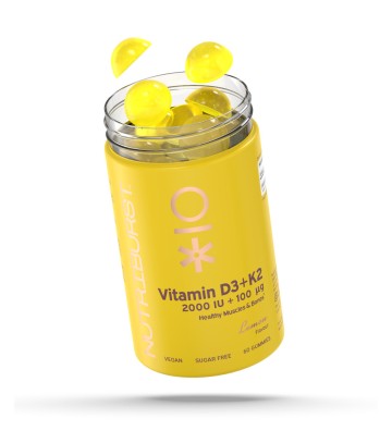 Vitamin D3 + K2 - Dietary supplement 60 pcs. - Nutriburst 2