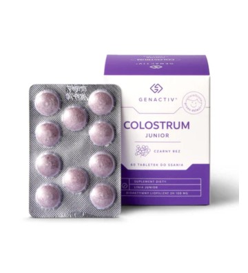 Colostrum Junior z czarnym bzem - tabletki do ssania 60 szt. - Genactiv 1