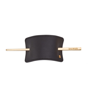 Leather pin with pin Black - Balmain Hair Couture