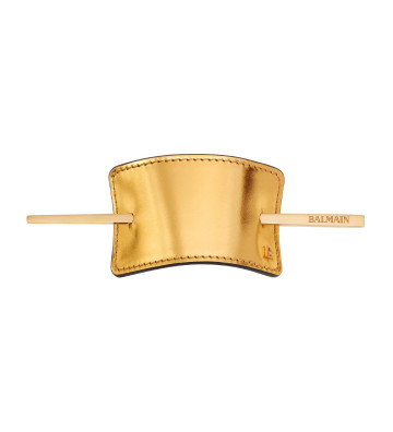Leather pin with pin Gold - Balmain Hair Couture 1