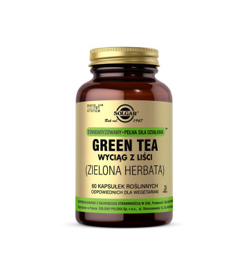 Green Tea (Zielona Herbata) wyciąg z liści 60 kapsułek - Solgar