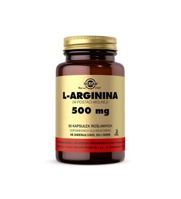 L-arginina 500mg 50 szt. - Solgar