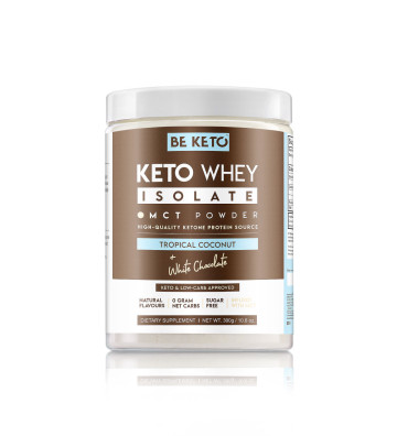 Keto Protein Isolate with MCT - Coconut & White Chocolate 300 g - BeKeto