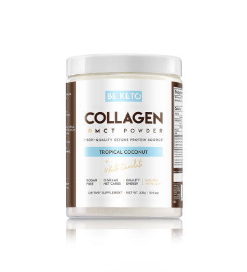 Keto Collagen with MCT Oil - Coconut & White Chocolate 300 g - BeKeto 1