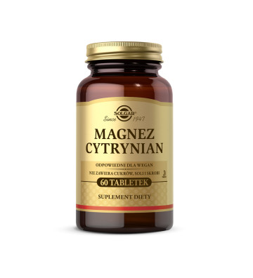 Magnez cytrynian 60 tabletek - Solgar