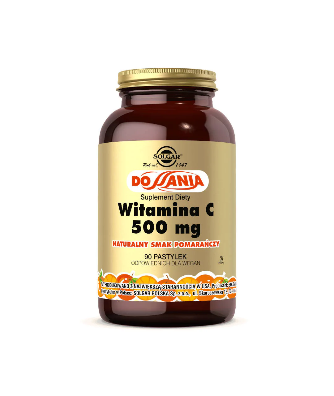 Witamina C 500 mg do ssania pomarańczowy 90 pastylek