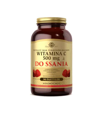 Witamina C 500 mg do ssania 90 pastylek żurawinowo-malinowy - Solgar