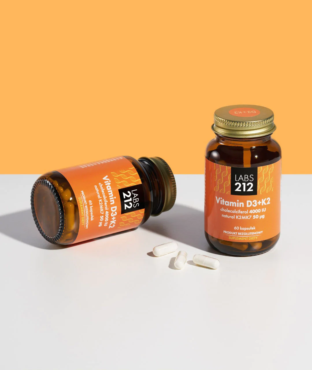 Suplement diety Vitamin D3+K2MK7 widok kapsułek