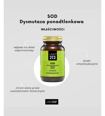 Suplement diety SOD Superoxide dismutase (Dysmutaza ponadtlenkowa) włąściwości