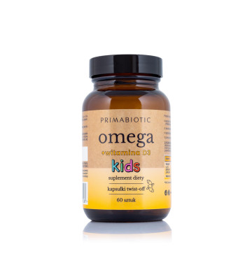 Omega+ Witamina D3 Kids - kapsułki twist-off 60 szt. - Primabiotic 1