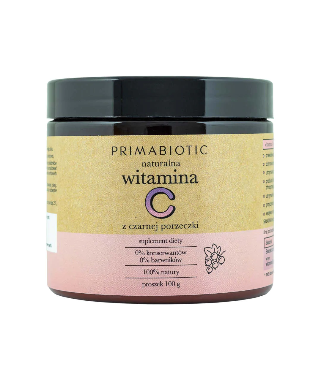 Naturalna wit. C z czarnej porzeczki - proszek 100 g Naturalna wit. C z czarnej porzeczki - proszek 100 g