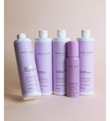 Platinum Blonde - Strongly toning shampoo to eliminate pronounced yellow and copper highlights 375ml - Nak Haircare 2