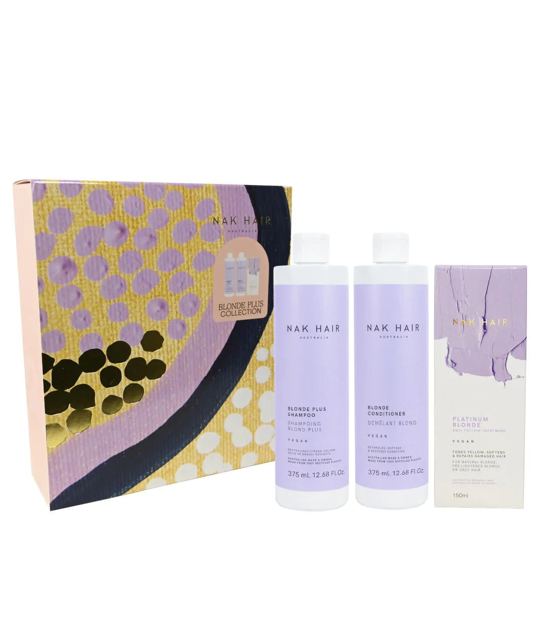 Blonde Plus - Blonde hair toning set 375ml+375ml+150ml package
