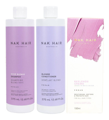 Rose Blonde - Pink Reflection Toning Set with Moisturizing Cream 375ml+375ml+150ml - Nak Haircare 1