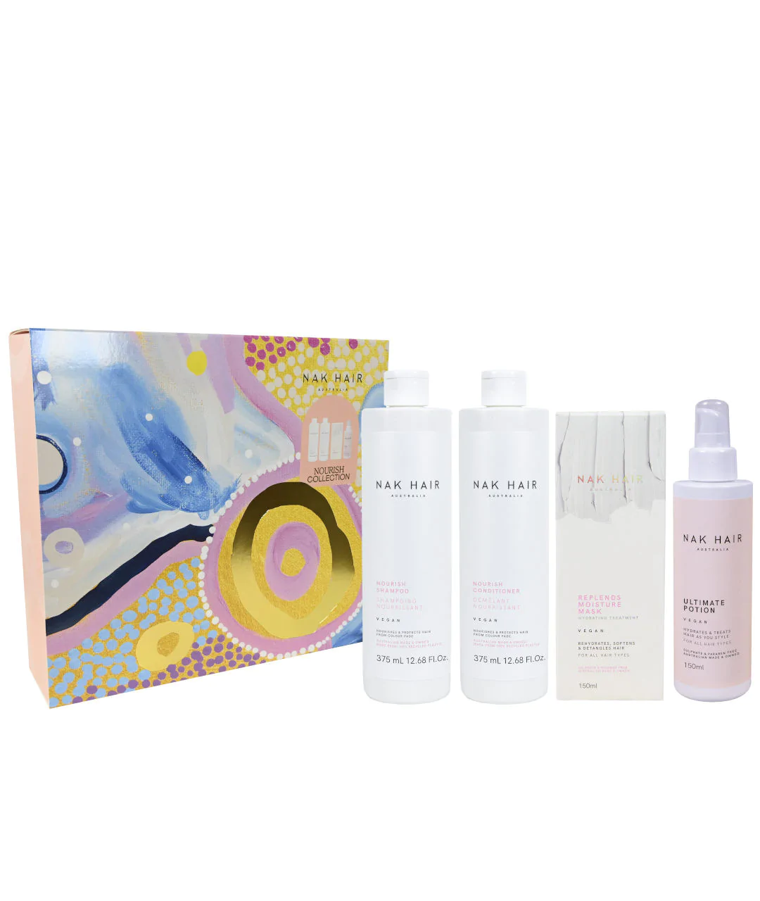 Norish - moisturizing and regenerating kit 375ml+375ml+150ml+150ml with packaging