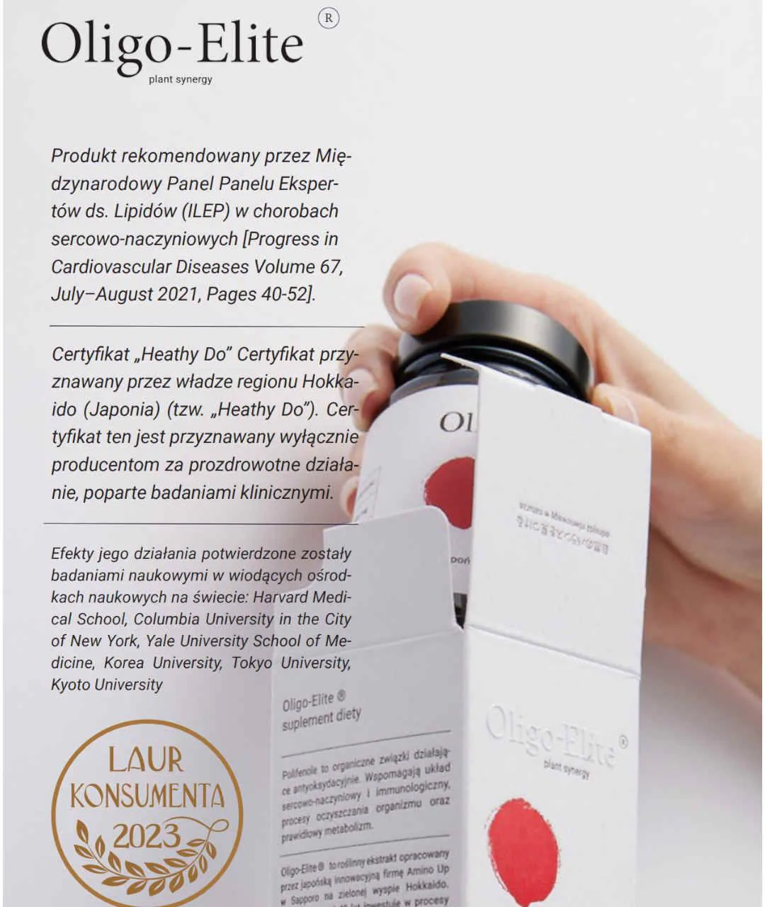 Oligo Elite® 30 kapsułek laur konsumenta
