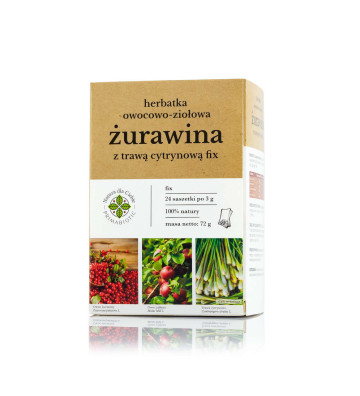 Herbatka owocowa-ziołowa Żurawina z trawą cytrynową fix 24 x 3 g - Primabiotic