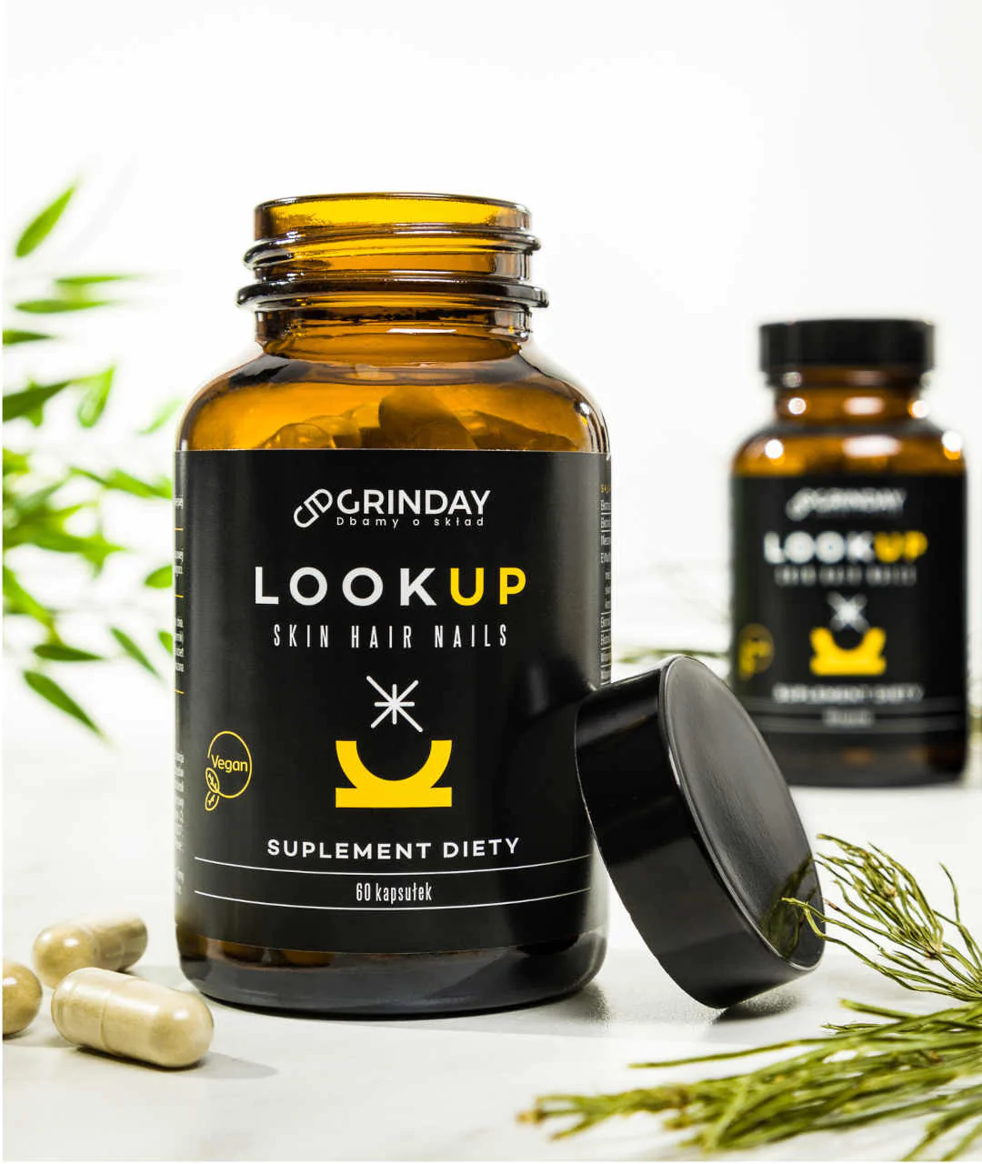 Grinday Look Up Skin Hair Nails - Formula Hair Skin Nails 60 Capsule pack.
