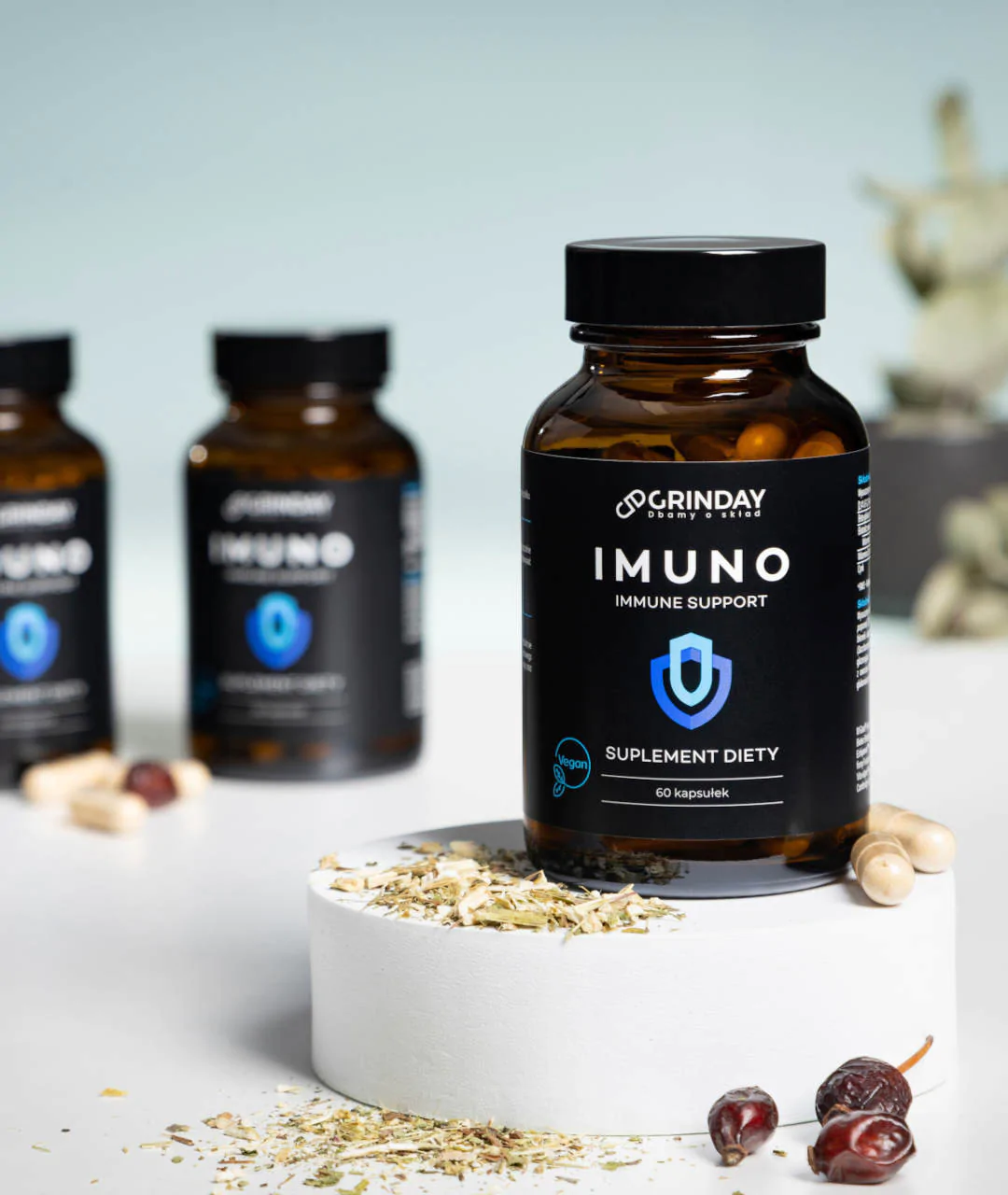 Grinday Imuno - Immune Support - Immune Support 60 Capsules package from afar.