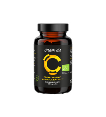 Grinday C from Organic Acerola Extract - bio vitamin C 60 Capsule pack.