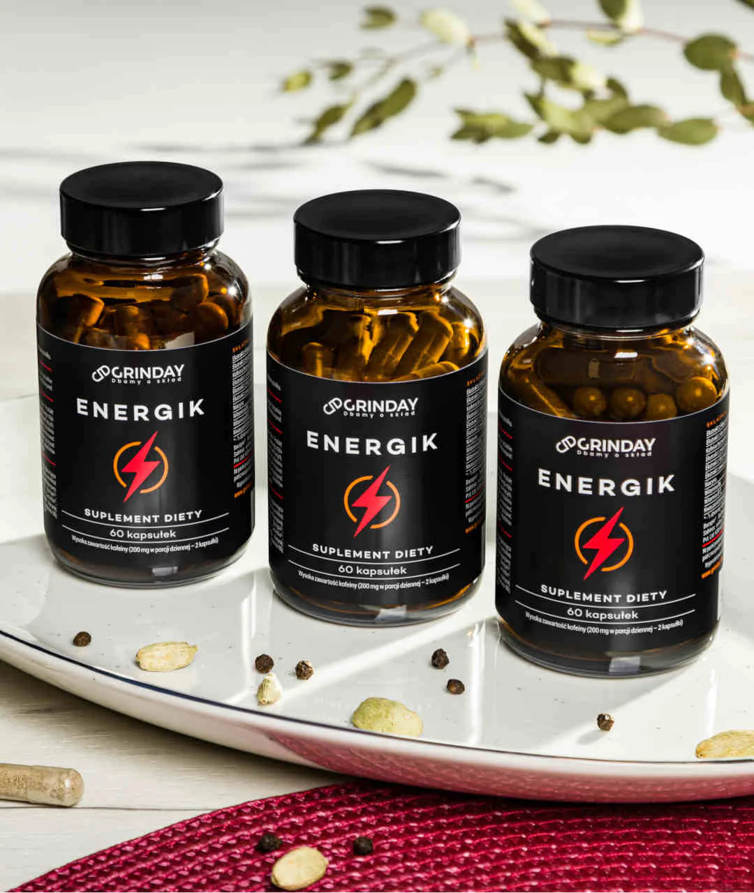 Grinday Energik - Energy Boost 60 Capsules pack - visualization
