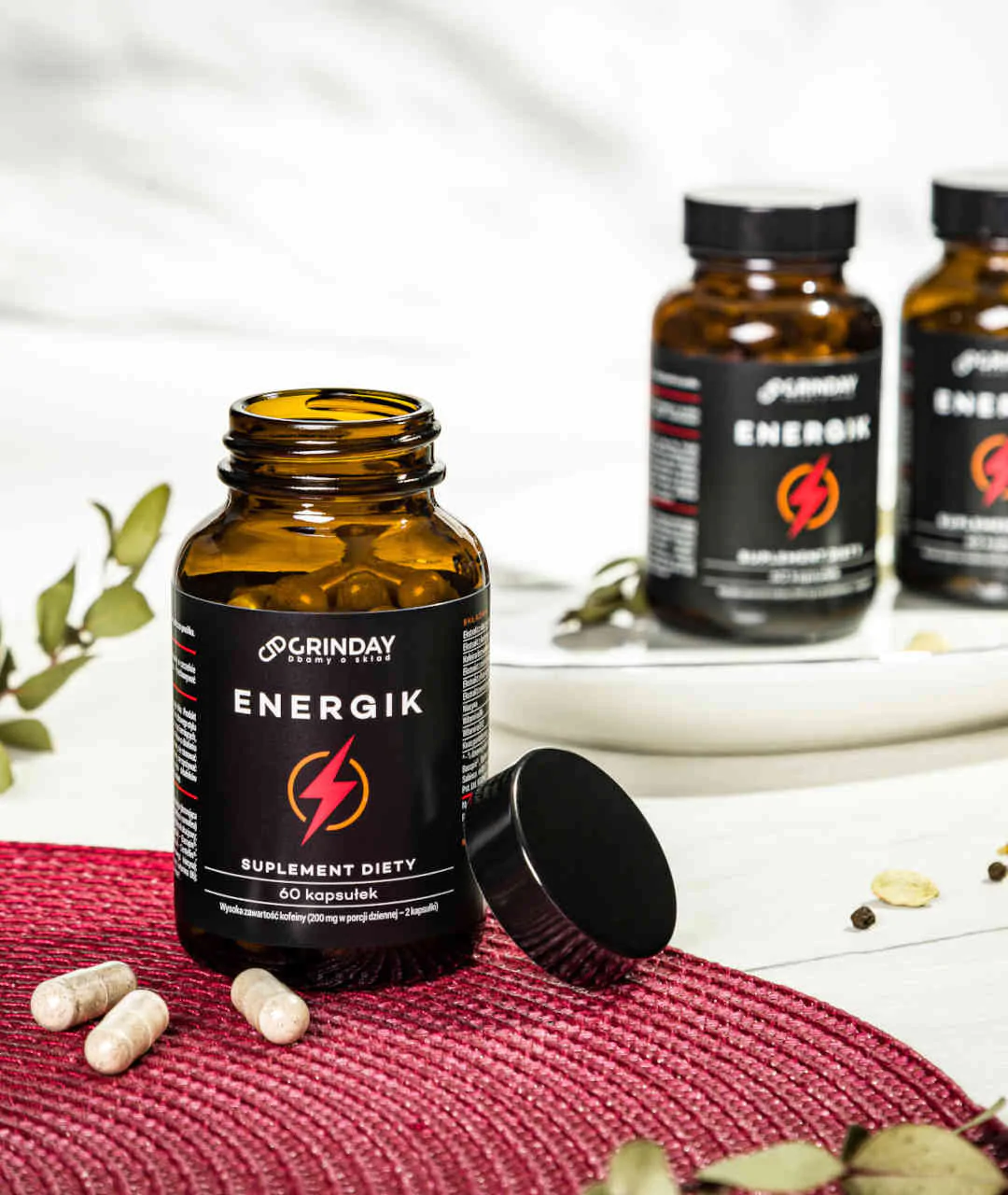 Grinday Energik - Energy Boost 60 Capsules pack from a distance