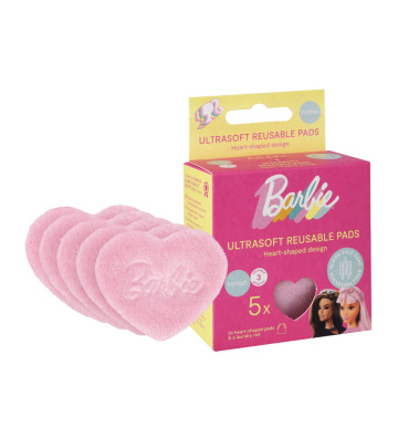 Heart Pads - Wielorazowe płatki kosmetyczne Barbie™  opakowanie z daleka