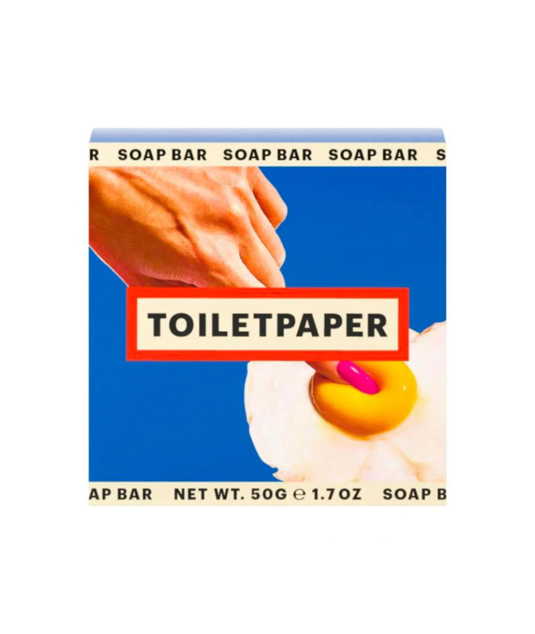 TOILETPAPER BAR SOAP 50g "EGG" opakowanie w tle TOILETPAPER BAR SOAP 50g "EGG" opakowanie w tle