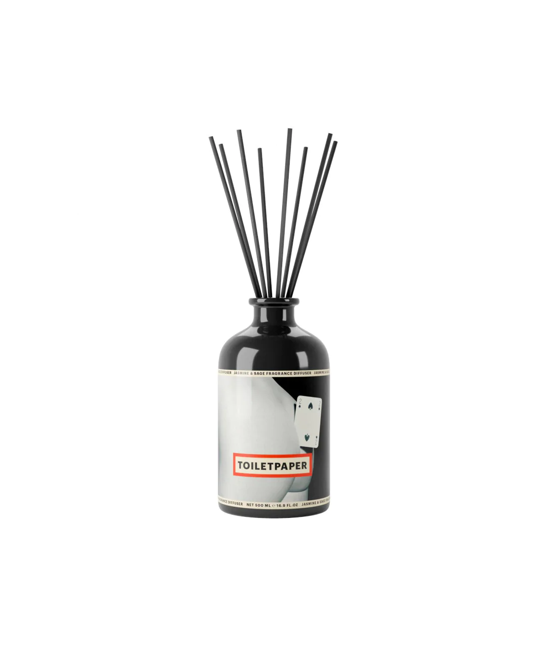TOILETPAPER FRAGRANCE DIFFUSER 500ml "TWO OF SPADES" (Jasmine & Sage) packaging - visualization