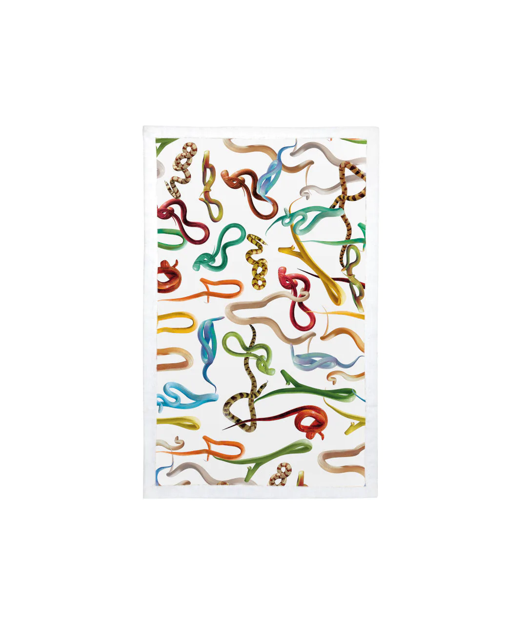 TOILETPAPER DOUBLE BEACH TOWEL "SNAKES/WHITE" 95x200cm  opakowanie - wizualizacja