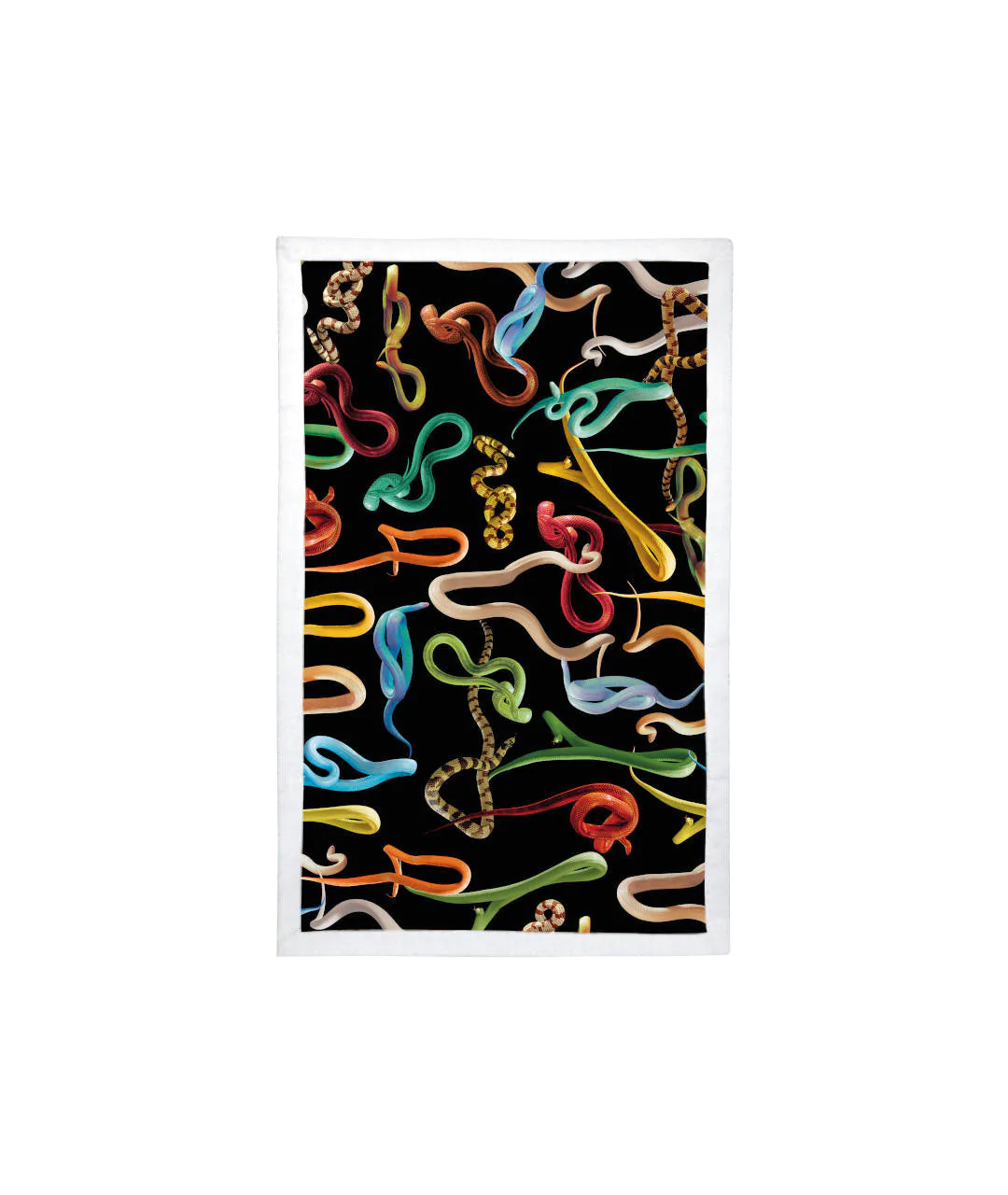 TOILETPAPER DOUBLE BEACH TOWEL "SNAKES/BLACK" 95x200cm  opakowanie - wizualizacja
