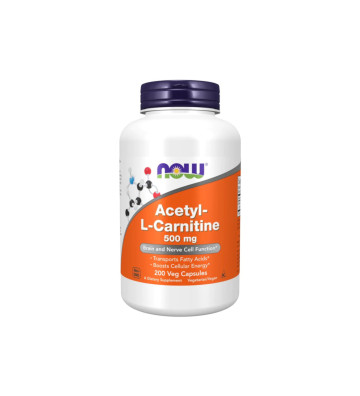 Acetylo-L-Karnityna 500 mg 200 szt. - NOW Foods 1