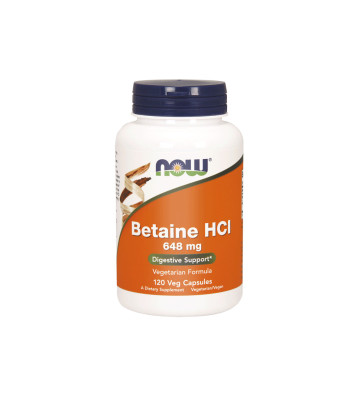 Betaina HCl 648 mg 120 szt. - NOW Foods 1