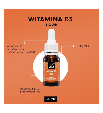 Suplement diety Vitamin D3 Liquid 10ml - LABS212 3