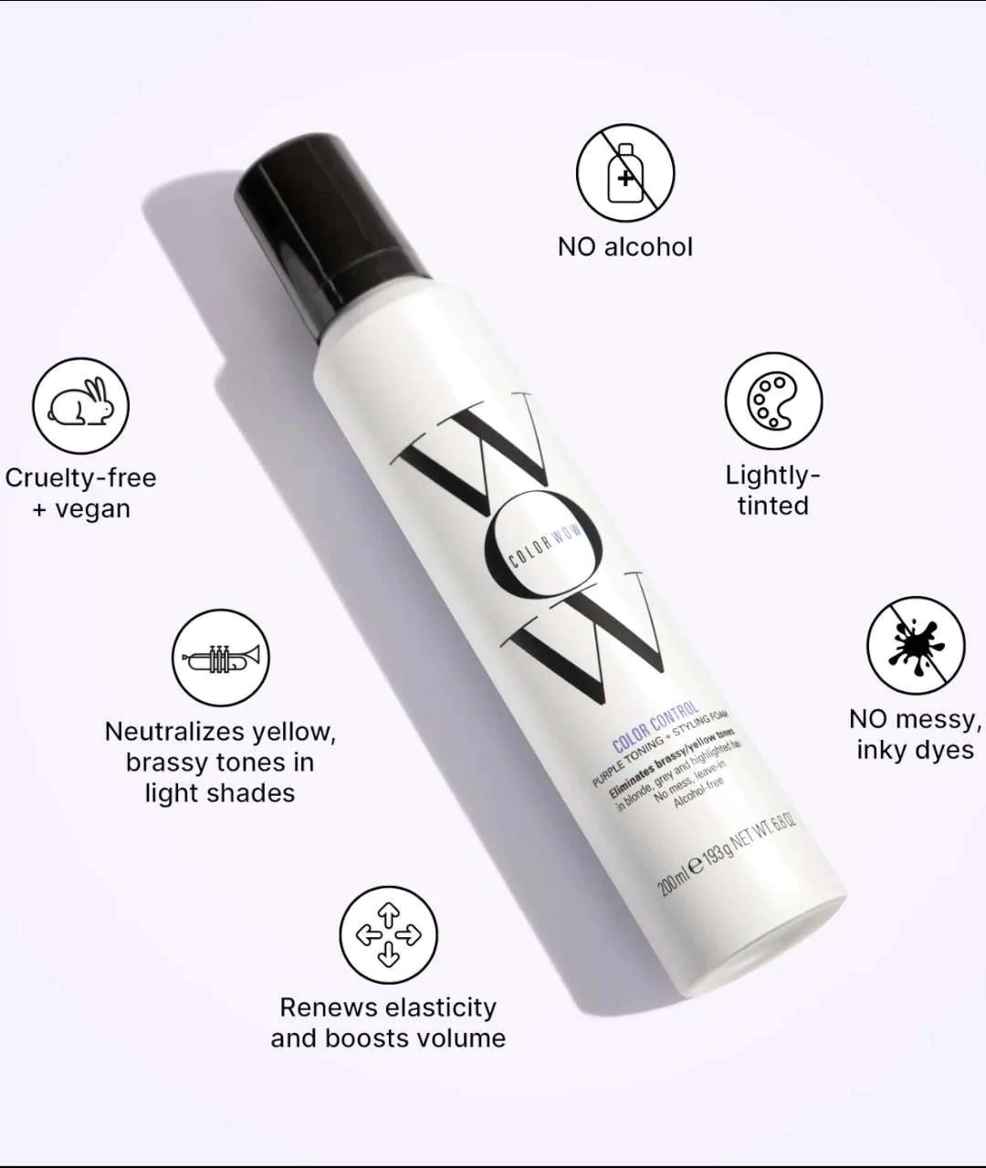 Pianka stylizująca i kontrolująca kolor do włosów blond 200ml właściwości